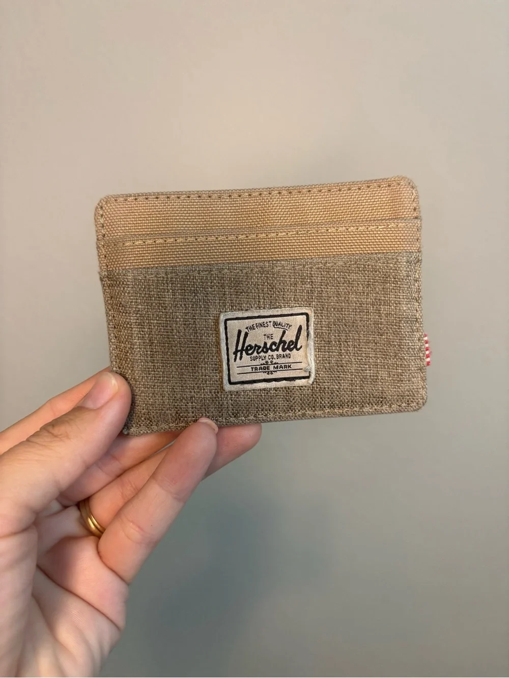 Herschel Supply Company Two-Tone Tan Canvas Card Sleeve